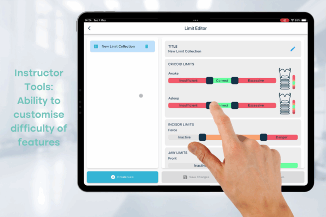Smart Airway Adult App - Instructor Tools Limit Editor Smart Airway Adult App - Instructor Tools Limit Editor