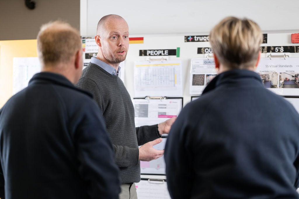 Member of Operation Teams explaining this month's orders.