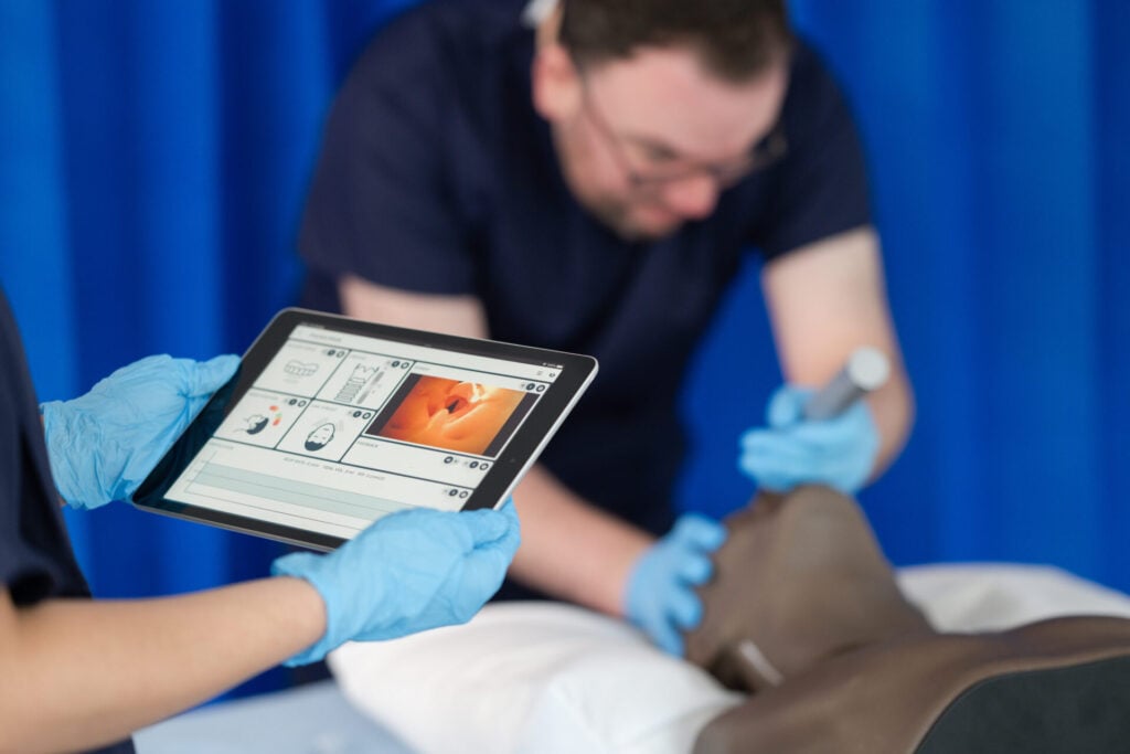 Smart Airway Manikin with the built in App feedback.