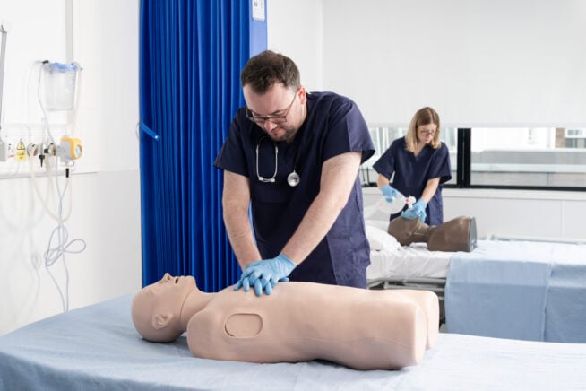 DSC_4433-1 CPR training on TruMan Trauma Adult